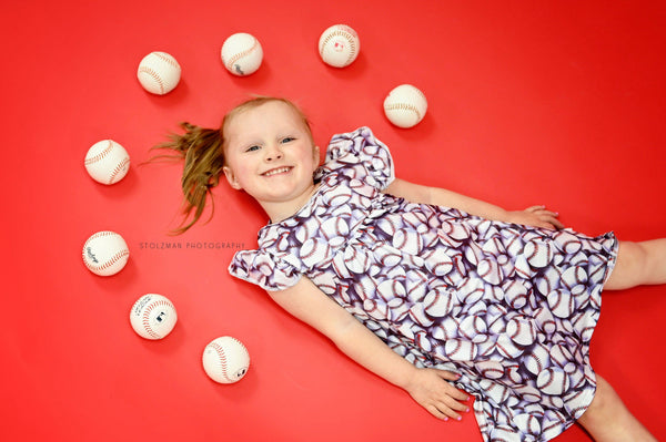 baseball-milk-silk-flutter-dress Great Lakes kids - Sophia's StyleFlutter Dress-1
